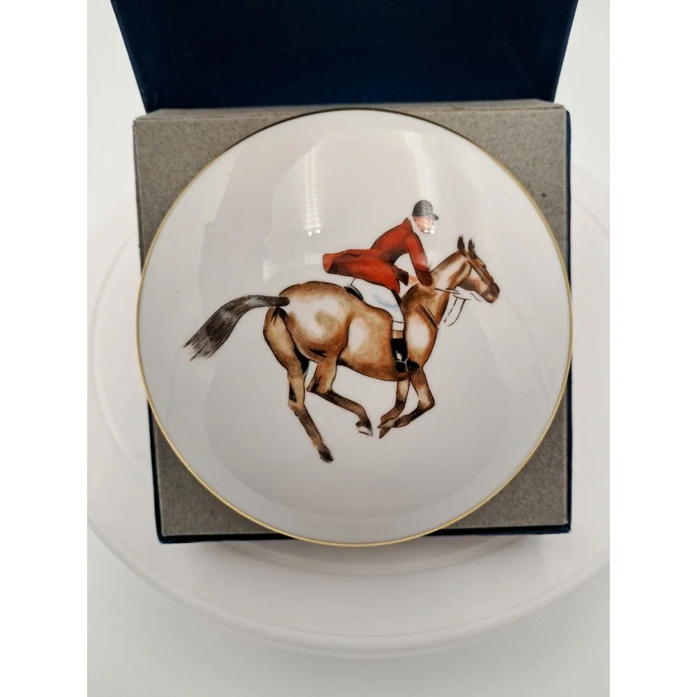 Royal Worcester Bone China‎ Foxhunt Design Trinket Bowl